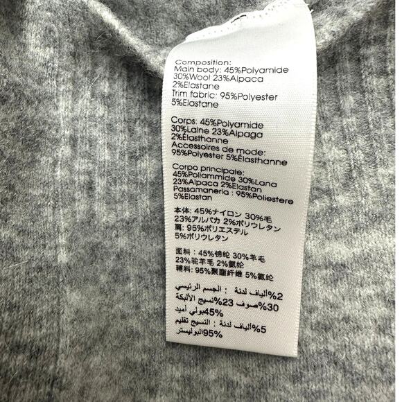 3.1 Phillip Lim Alpaca Wool Sweater Faux Pearls Cuff Ruffle  XS Women Gray - Picture 7 of 8